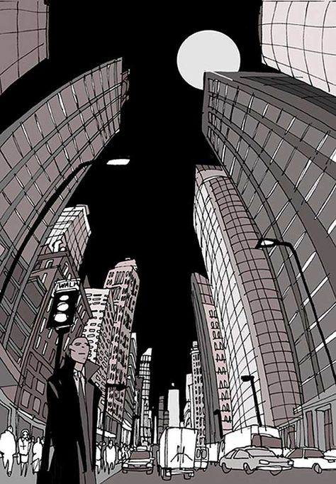 City City Escape Drawing, City Art Reference, City Scape Perspective, City Scape Drawing Perspective, Fisheye City Drawing, Busy City Drawing, How To Draw Cityscape, City From Above Drawing, Dark City Drawing