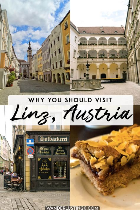 Looking for where to visit in Austria? Read why you must visit Linz, Austria's hidden gem, with tips for the best things to do in Linz, Austria (including eating Linzer Tart!). #travel #europe #linz #austria Linzer Tart, Austria Travel Guide, Winter Cruise, Travel Austria, Linz Austria, Danube River Cruise, Viking Cruises Rivers, Viking Cruises, Learning German