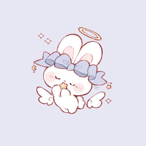 Aesthetic Bunny Pfp, Logo Online Shop, Angel Drawing, Bunny Drawing, Stickers Kawaii, Hello Kitty Art, Cute Cartoon Drawings, Cute Little Drawings, Cute Profile Pictures