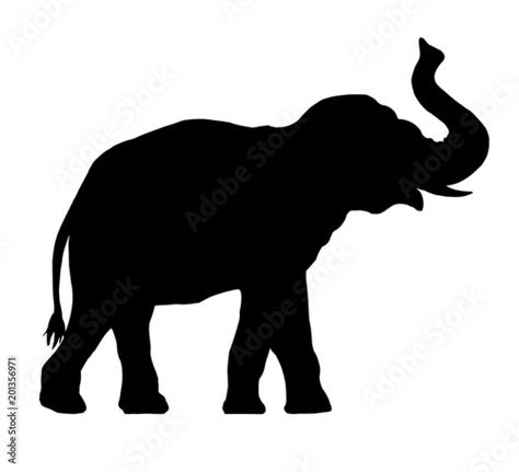 Stock Image: elephant silhouette Elephant Silhouette, African Theme, Oil Pastel Drawings, Silhouette Stencil, Arts Ed, African Elephant, Pastel Drawing, Oil Pastel, Adobe Stock