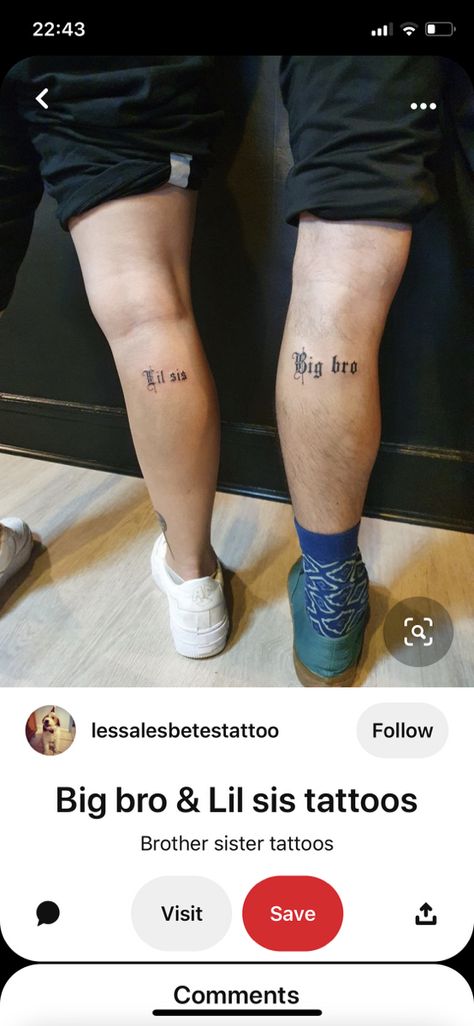 Brother And Sister Tattoos Ideas, Cool Matching Sibling Tattoos, 2 Sisters And A Brother Tattoo, Simple Brother Sister Tattoos, Tattoos For Brothers Sibling, Sibling Matching Tattoos Brother Sister, Tattoo Ideas For Brother And Sister, Bro And Sis Tattoo, Siblings Tattoo Brother And Sister