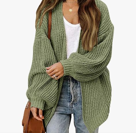 https://www.amazon.com/MEROKEETY-Lantern-Cardigan-Oversized-Outwear/dp/B0B2P82FL5/ref=mp_s_a_1_171?crid=18X02IZKS2JW&keywords=womens%2By2k%2Bclothing&qid=1684289906&refinements=p_85%3A2470955011&rnid=2470954011&rps=1&sprefix=womens%2By2k%2Bclothing%2Caps%2C96&sr=8-171&th=1&psc=1 Lantern Sleeve Sweater, Look Plus Size, Cardigan Oversized, Gilet Long, Open Front Sweater, Mini Robes, Chunky Cardigan, Loose Outfit, Cardigan Pattern