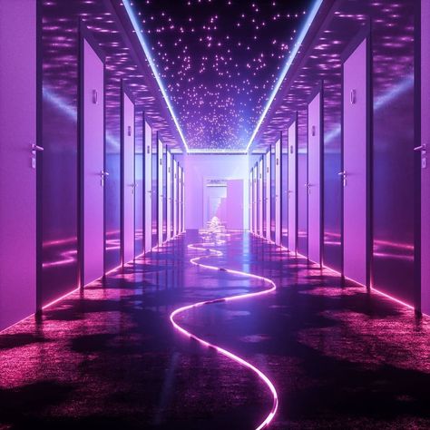 Neon hotel! 🔥💜 This amazing Pic is made by @yp.design go and check his page out. . . . ----------- . . . #80s #retrowave #retro #vintage… Look Wallpaper, Nightclub Design, Neon Backgrounds, Neon Room, New Retro Wave, Aesthetic Space, Cyberpunk Aesthetic, Vaporwave Aesthetic, Neon Aesthetic