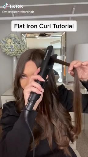 Flat Iron Curl Tutorial [Video] | Curl hair with straightener, Hair curling tips, Hair tutorials for medium hair Hair With Straightener, Flat Iron Curls Tutorial, Hair With A Straightener, Curl Hair With Straightener, Curl Tutorial, Hair Curling Tips, Curly Hair Videos, Flat Iron Curls, Curls For Long Hair