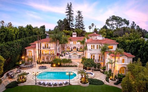 Regal East Mediterranean Style Bel Air Mansion | GearMoose Celebrity Houses Mansions, Luxury Mediterranean Homes, Bel Air Mansion, Mediterranean Homes Exterior, Contemporary Mediterranean, Mediterranean Exterior, Mediterranean Luxury, Mediterranean Mansion, Mansion Exterior