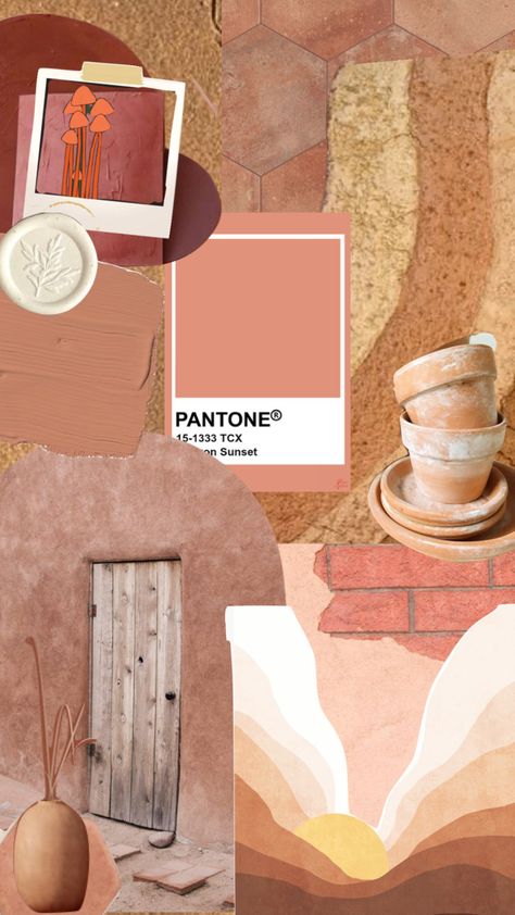 terra cotta hues #terracotta #deserttones #collage #shufflesbypinterest #aesthetic Terrocota Designs, Terra Cotta Decor, Terra Cotta Bathroom, Coquette Bathroom, Room Collage, Girls Pad, Collage Photos, Aesthetic Shuffles, Beach House Exterior