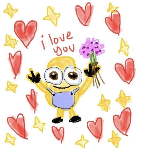 Love Cute Drawings Doodles, Things To Send To Ur Partner, Cute Drawings Of Love Doodles, Cute Partner, Minions Love, Cute Texts For Him, Cute Messages, Cute Doodle Art, Mini Drawings