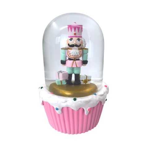 6" Pink Nutcracker Cupcake Waterglobe by Ashland® Pastel Nutcracker Christmas, Girly Wishlist, Nutcracker Pink, Pink Nutcracker, Pink Christmas Gifts, Fun Decorations, Stone Powder, Gingerbread Christmas Decor, Christmas Dreaming