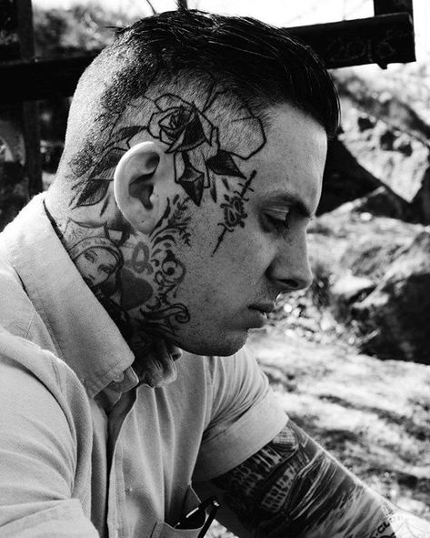 Top 89 Face Tattoo Ideas - [2021 Inspiration Guide] Cool Face Tattoos, Face Tattoo Ideas, Tattoo Ideas For Guys, Men Masculine, Facial Tattoos, Masculine Design, Cool Face, Face Tattoos, Boy Tattoos