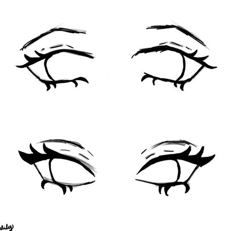 Manga Eyes Female, Women Eyes Drawing Anime, Eyes Looking Down Drawing Reference, Female Anime Eyes Reference, Eye Drawing Outline, Half Closed Eyes Drawing Reference, Eyes Refrences Photos, Mask Drawing Reference, Closed Eye Drawing