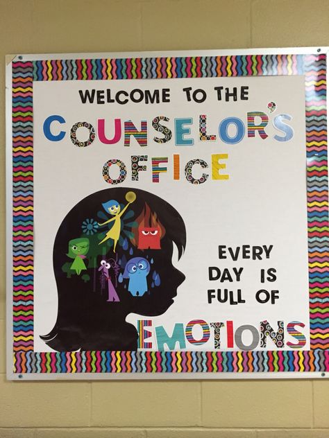 Counselors Bulletin Board Ideas, Counselor Board Ideas, Guidance Counselor Bulletin Boards High School, School Counseling Door Decor, Social Emotional Bulletin Board Ideas Preschool, Elementary Counseling Bulletin Boards, Coping Skills Bulletin Board Ideas, Guidance Office Bulletin Boards, Meet The Counselor Bulletin Board