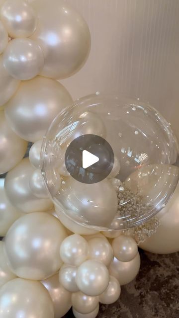 Nour at Wedded Events on Instagram: "A moment for the pearled balloons 😍 Hand decorated by @_melissas_moments  • • • #bridalshowerdecor #bridalshower #bridesofnj #njbridetobe #decorinspo #eventdecor #eventplannernj #njeventplanner #njbrides #parkchateau #davidburke #orchardpark" Pearl Balloon Garland, Pearl Balloon Arch, Balloons Video, Pearl Balloons, Balloon Ideas, Take Video, Bubble Balloons, Hen Do, Bridal Shower Decorations