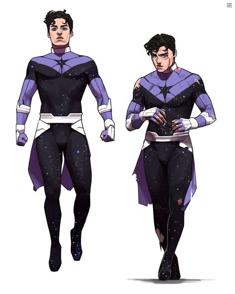 Invincible Oc Male, Supervillain Oc Character Design, Kryptonian Oc Male, Hero Oc Art, Oc Vigilante, Hero Design Ideas, Superhero Character Design Male, Anti Hero Character Design, Superhero Character Art