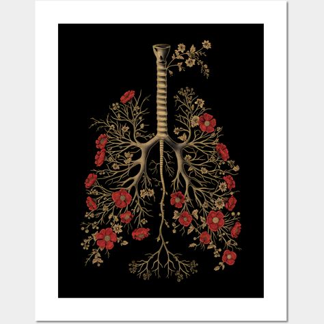 just some more lungs and more flowers -- Choose from our vast selection of art prints and posters to match with your desired size to make the perfect print or poster. Pick your favorite: Movies, TV Shows, Art, and so much more! Available in mini, small, medium, large, and extra-large depending on the design. For men, women, and children. Perfect for decoration. Lungs With Flowers, Tattoo Dream, Dream Ideas, Bear Face, Body Anatomy, Lungs, Extra Large, Favorite Movies, Tv Shows