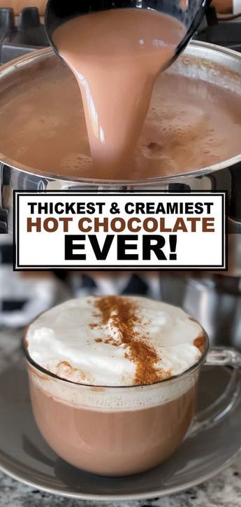 Hotchocolate Homemade, Creamy Hot Chocolate Recipe, Easy Hot Chocolate, Perfect Whipped Cream, Chocolate At Home, Creamy Hot Chocolate, Best Hot Chocolate, Crockpot Hot Chocolate, Smart School House