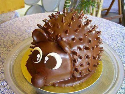 Porcupine Cake, Library Cake, Hedgehog Cake, Chocolate Sculptures, Kid Cupcakes, Cakes And Desserts, Homemade Birthday Cakes, Creative Desserts, Edible Food