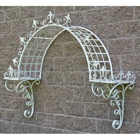 Wrought Iron Wall Decor, Wrought Iron Decor, Beautiful Wall Hanging, نباتات منزلية, Iron Wall Decor, Garden Gazebo, Iron Furniture, Wall Planter, Alam Yang Indah