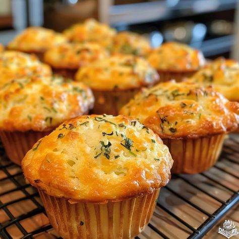 Cheese and Herb Muffins - Start Cooking Today with Coolinarco.com Savoury Breakfast Muffins Recipes, Cheese And Chive Muffins, Savory On The Go Breakfast, Cheese And Herb Muffins, Healthy Cheese Snacks, Savoury Snacks Healthy, Halloween Snacks Adults, Savory Muffins Breakfast, Savoury Muffins Recipes