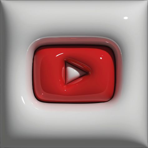 Youtube 3d Icon, Youtube 3d Logo, Youtube Logo Design Ideas, Youtube Icons Aesthetic, Youtube Aesthetic Icon, Youtube Logo Icons, Aesthetic Youtube Icon, Youtube Logo Aesthetic, 3d App Icons