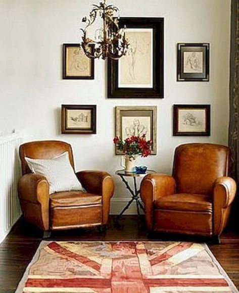 Brown Leather Chairs, Leather Living Room Furniture, Room Furniture Design, Leather Club Chairs, Leather Chairs, Furniture Design Living Room, Style Deco, Living Room Leather, Leather Furniture