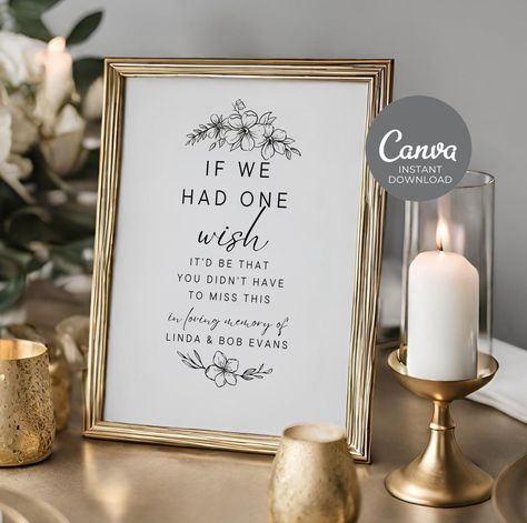 Sign For Memory Table At Wedding, Loving Memory Sign For Wedding, Signs For Wedding Reception Memory Table, Wedding Decor For Those In Heaven, Memorial Chair Wedding Ceremony, Remembrance Table At Wedding Receptions, Welcome Table For Wedding, In Memory Table Wedding, Remembrance Wedding Ideas