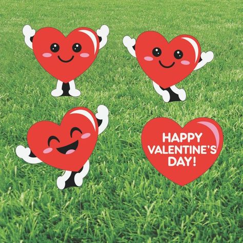 Valentines Outdoor Decorations, Valentine's Day Decorations, Custom Yard Signs, Outdoor Party Decorations, People Smile, Diy Simple, Corrugated Plastic, Free Valentine, Outdoor Decorations