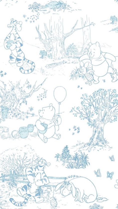 Winnie the Pooh  Disney Wallpaper #winniethepooh #pooh #disney #poohbear #disneypooh #disneywallpaper #poohwallpaper #poohbearwallpaper #wallpaper #nursery  #nurserywallpaper #poohbearnursery #babypooh #babypoohbear Vintage Winnie The Pooh Nursery Wallpaper, Winnie The Pooh Pattern Wallpaper, Disney Aesthetic Wallpaper Ipad, Vintage Disney Sketches, Blue Winnie The Pooh Wallpaper, Wallpaper Backgrounds Winnie The Pooh, Winnie The Pooh Astethic Wallpaper, Disney Backgrounds Aesthetic, Disney Pastel Wallpaper