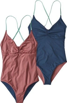 Patagonia Kupala Reversible One-Piece Swimsuit | REI Outlet Swimsuits For Teens, Clothing Store Interior, Womens Outdoor Clothing, Long Sleeve Swimsuit, Sustainable Swimwear, Weather Wear, Surf Outfit, Surf Wear, Swimsuits High Waisted