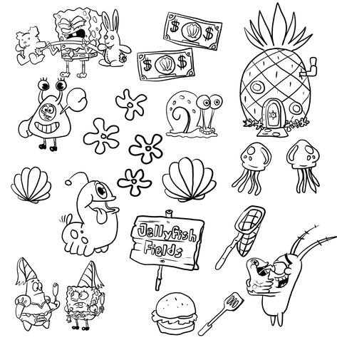 #tattoo #tattoos #inked #tattooart #tattooed #tattooideas #tattoodesign #tattooinspiration #tattoosleeve #tattooflash #inkedgirls #tattooedwomen  #InkLaughs  #TattooFails Mini Spongebob Tattoo, Pop Culture Flash Tattoo, Small Spongebob Tattoo, Disney Flashsheets Tattoo, Cute Cartoon Tattoos, 90s Flash Tattoo, Simple Disney Tattoos, Unique Fine Line Tattoo, Spongebob Tattoo