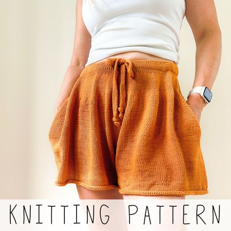 Shorts KNITTING PATTERN Skirt-style Shorts Knit Pattern Knitted Shorts Pattern Pants Knit Pattern  Summer Shorts with Pockets I Bliss Shorts Women’s Knitting Patterns, Knitting For Summer, Shorts Knitting Pattern Free, Knit Set Pattern, Knitting Skirt Pattern, Knitted Pants Pattern, Knit Shorts Pattern Free, Knitted Shorts Pattern, Knitted Skirt Pattern