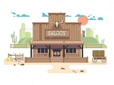 Wild West Saloon #AD #Wild, #AFF, #West, #Saloon Town Cartoon, Western Buildings, Wild West Saloon, Camp Themes, Old Western Towns, Western Saloon, Music Camp, West Town, Maze Puzzles