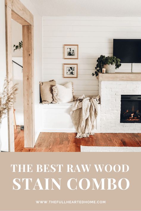 The Best Wood Stain Combination - Full Hearted Home Best Light Wood Stain Colors, Wiping Stain Over Oak, California Lake House, Stain Colors On Poplar Wood, Best Stains For Pine Wood, Weathered Oak And Early American Stain On Pine, Best Stain Colors Wood, Natural Wood Stain Colors, Raw Wood Stain