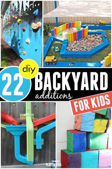 If you want your kids to play outside more consider these backyard ideas for kids. Some are pretty simple to make yet can create a lot fun for your kids Diy Backyard Ideas For Kids, Backyard Additions, Backyard Ideas For Kids, Diy Backyard Ideas, Outdoor Play Area, Kids Outdoor Play, Backyard Playground, Backyard Play, Play Spaces