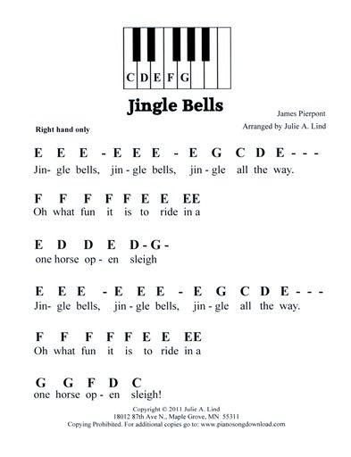 Jingle Bells, easy pre-staff music with letters for beginning piano lessons. Keyboard Noten, Kunci Piano, Piano Music With Letters, Christmas Piano Sheet Music, Beginning Piano, Sheet Music With Letters, Piano Songs For Beginners, Piano Sheet Music Letters, Piano Lessons For Kids