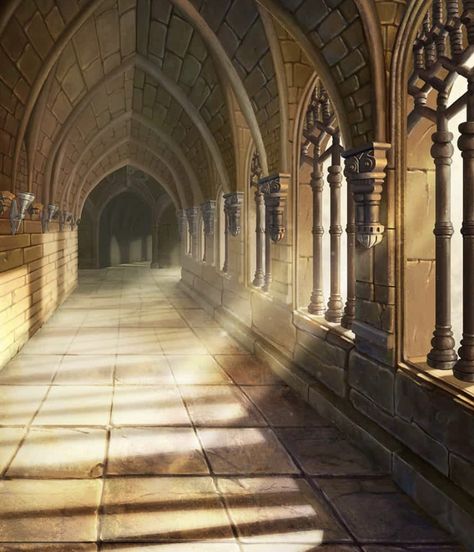 Corridors of the Castle Five Kingdoms, Medieval Kingdom, Interior Concept Art, Background Layout, Castle Background, Medieval Aesthetic, Choices Game, Episode Backgrounds, Fantasy Rooms