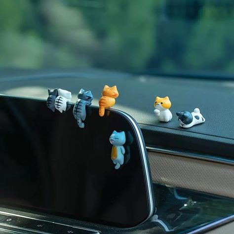 PRICES MAY VARY. Adorable Mini Cat Set: This set of 6 mini cat figurines is the perfect addition to your cute car accessories collection. Use them as rear view mirror accessories, dashboard decorations, or even as cute decor for your home. Versatile Use: These cute cat figurines are rear view mirror accessories that can also be used as dashboard decorations or table decor. They are versatile and can be used in many ways to add a touch of cuteness to your car or home. Installation and Service: It Diy Miniature Garden, Landscape Accessories, Desk Plants, Rear View Mirror Accessories, Vehicle Decor, Cute Car Accessories, Rv Parts And Accessories, Christmas Stockings Personalized, Car Ornaments