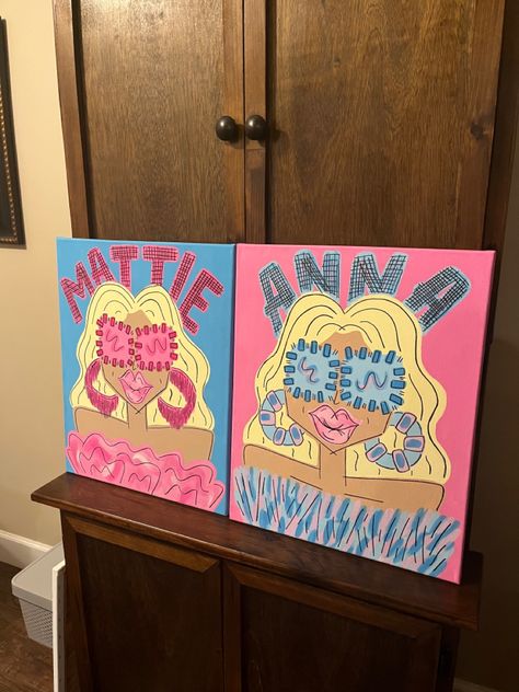 Roommate Painting, College Dorm Paintings, College Canvas Paintings, Sorority Canvas Art, Fsu Dorm, College Paintings, Dorm Canvas Art, Dorm Canvas, College Canvas Art