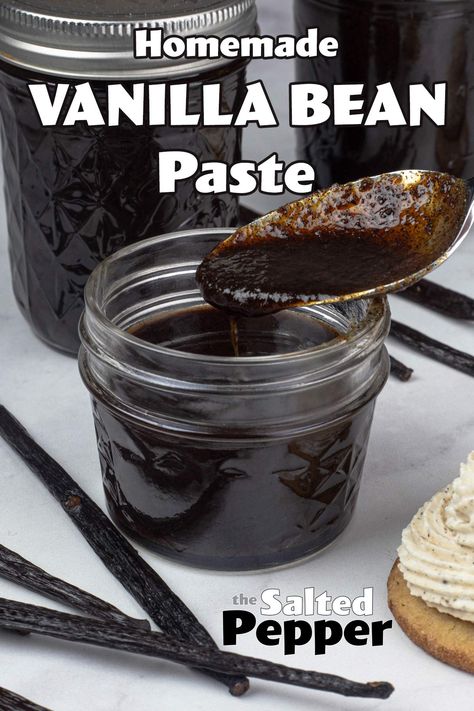 This homemade vanilla paste does not require any cooking and it is ready in 5 minutes. You need a high-speed blender and just a few ingredients to make your own vanilla paste. It is economical to make and you can use vanilla paste in any recipe that calls for vanilla extract. Vanilla Flavoring Recipe, Best Homemade Vanilla Extract, Diy Flavored Extracts, How To Make Your Own Vanilla Extract, Make Extracts, Homemade Butter Extract, How To Make Vanilla, How To Make Flavored Extracts, Best Vodka For Vanilla Extract