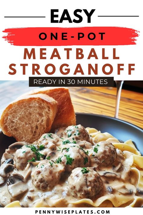 A creamy meatball stroganoff served over noodles, garnished with fresh herbs. Meatball Stroganoff Recipe Easy, Meatball Stroganoff Recipe, Homemade Meatballs Recipe, Meatball Stroganoff, Easy Meatball, Tender Meatballs, Italian Meatballs Recipe, Meatball Recipes Easy, How To Cook Meatballs