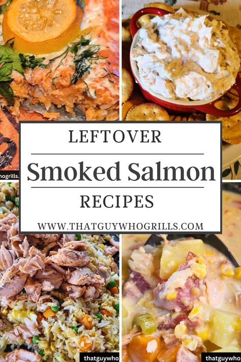 Leftover salmon?? Take the salmon into creamy smoked salmon chowder, smoked salmon dip, fried rice, and salad using shredded salmon. You can use smoked salmon, grilled salmon, or air fried salmon to make these recipes. Pin this to your seafood recipes Pinterest board for later. via @guywhogrills Leftover Smoked Salmon, Smoked Salmon Dinner Recipes, Smoked Salmon Uses, Uses For Smoked Salmon, How To Serve Smoked Salmon, Ways To Use Smoked Salmon, Smoked Salmon Meal Ideas, Leftover Smoked Salmon Recipes, What To Make With Smoked Salmon