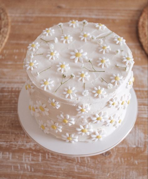 Easy Birthday Cake Decorating, Easy Birthday Cake, Cute Birthday Cake, Daisy Cake, Birthday Cake Decorating Ideas, 2nd Birthday Party For Girl, Flower Birthday Party, Daisy Cakes, Daisy Party