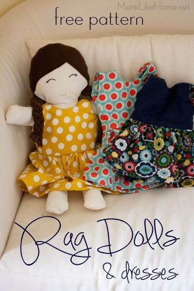 Every good rag doll needs at least a few outfits. So today we're making my favorite rag doll dress! This dress has a tank-style top with a s... Rag Doll Dress, Rag Doll Tutorial, Diy Rag Dolls, Doll Patterns Free, Rag Doll Pattern, Doll Dress Patterns, Fabric Toys, Doll Sewing Patterns, Rag Dolls