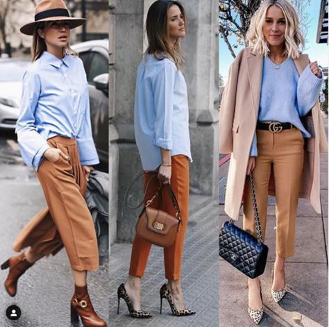 Palette Camel Pants Outfit, Camel Outfits, Blue Sweater Outfit, Lederhosen Outfit, Fall Outfits Ideas, Weekend Update, Early Fall Outfits, Color Combinations For Clothes, Moda Chic