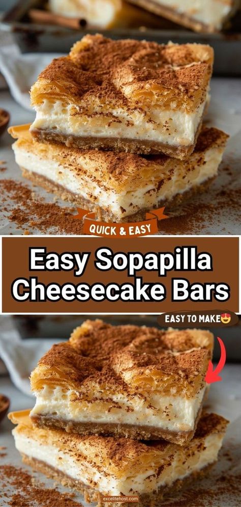 Sopapilla Cheesecake Bars are layers of crescent rolls, with a cream cheese filling and topped with a cinnamon sugar crust for an easy dessert Cream Cheese Sopapilla Crescent Rolls, Crescent Roll Crust Recipes, Crescent Rolls Cream Cheese Cinnamon, Crescent Roll Cheesecake Bars, Crescent Roll Cream Cheese Dessert, Easy Sopapilla Cheesecake, Cheesecake Crescent Rolls, Monday Food, Sopapilla Recipe