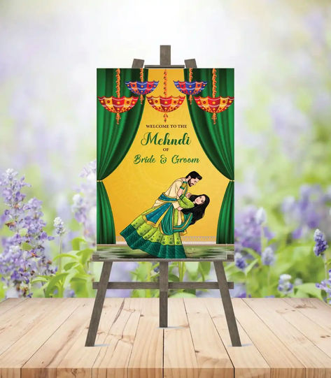 Mehndi Ceremony Welcome Board Welcome Board Design, Mehndi Sign, Ceremony Invitation, Mehndi Ceremony, Welcome Board, Welcome Boards, Sign Board, Working Hours, Wedding Welcome