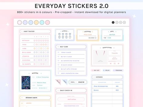 Digital Planner Sticker Book for Goodnotes Planner Widgets, Pre-cropped Everyday stickers 2.0 2024printableplanner #stylishplanner✍. Everyday Stickers, Daily Stickers, Planner Monthly Layout, Autumn Planner, Ipad Tips, Goodnotes Stickers, Month Stickers, Goodnotes Planner, Friends Day