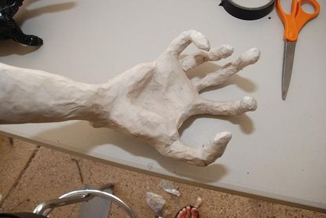 Hello every one. It's been a while since I've been on here. Just wanted to share on how to build your own scary zombie with easy step by step pictures How To Make A Zombie Prop, Zombie Props Diy, Halloween Cardboard Diy, Diy Skeleton Hand, Zombie Tutorial, Haunted Book, Halloween Hands, Creepy Hands, Hand Tutorial