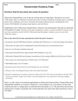 Worksheet | Yellowstone National Park | Learn the facts about one of the top vacation spots in United Sates. Then answer the related questions. Yellowstone Format For Yahoo, Yellowstone Format, Volume Worksheets, American Roadtrip, Middle School Projects, Habitats Projects, Student Worksheet, Measurement Worksheets, Travel Quiz