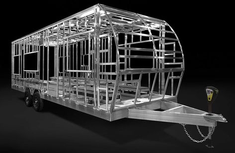 ATC Aluminum Toy Hauler Food Truck Design Interior, Aluminum Extrusion Design, Toy Hauler Trailers, School Bus House, Luxury Ceiling Design, Pickup Camper, Trailer Diy, Aluminum Trailer, Trailer Plans