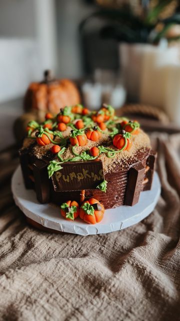 Pumpkin Patch Cake, Neon Colours, Store Bought Cake, Icing Frosting, Easy Design, Green A, Pumpkin Cake, Frosting Recipes, Decorating Tips